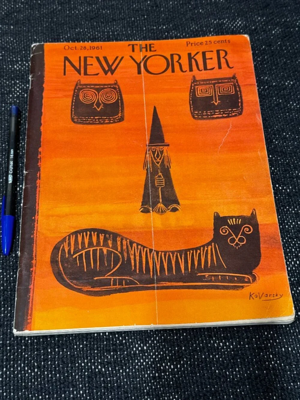 The New Yorker Magazine, Oct 28 1961, Vol. 037 No. 17, Kovarsky Cover, Vintage